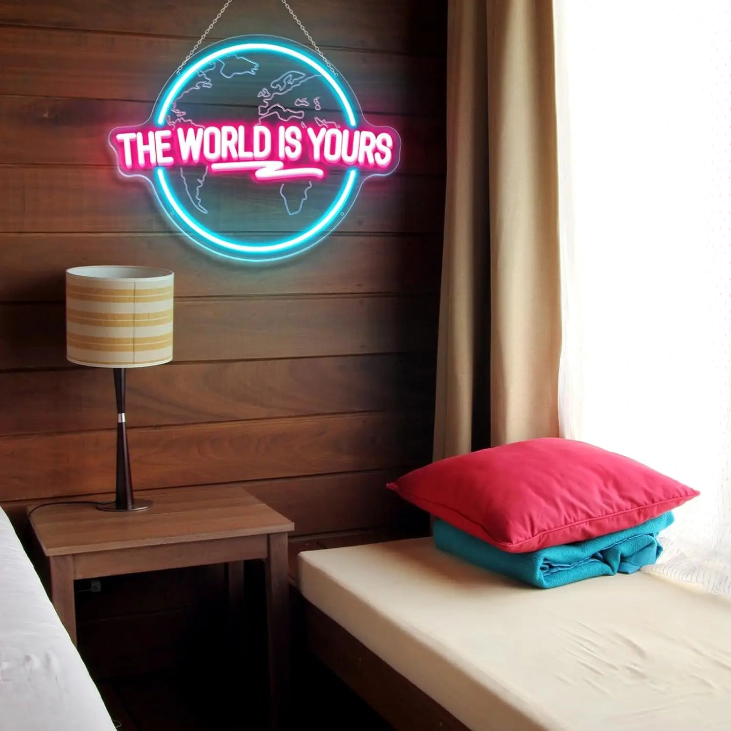 "The World Is Yours" Neon Sign – Light Up Your Space with Inspiration