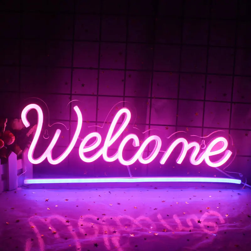 "Welcome" LED Neon Night Light