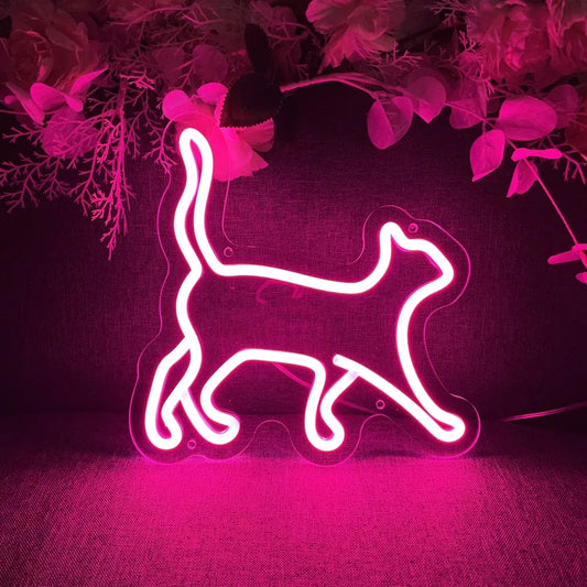 "Walking Cat" Neon Sign