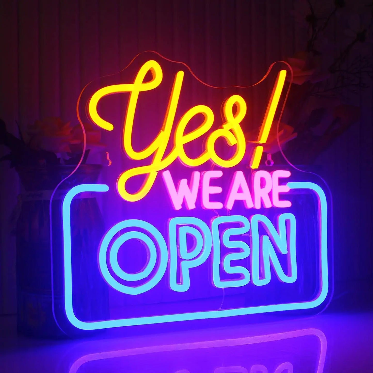 "Yes We Are Open" Neon Sign