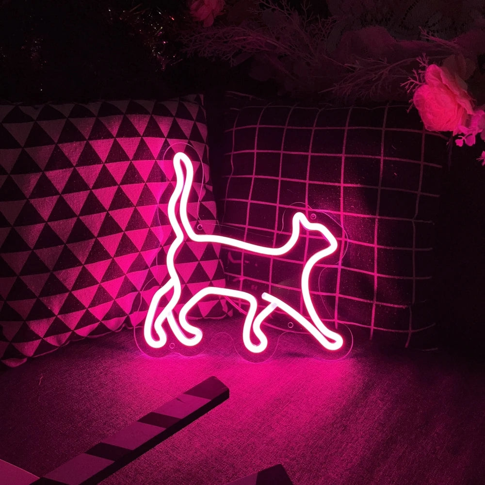 "Walking Cat" Neon Sign