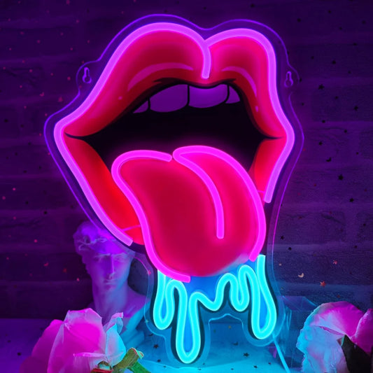 "Lip Tongue" Neon Sign – Vibrant and Iconic Decor for Your Space!