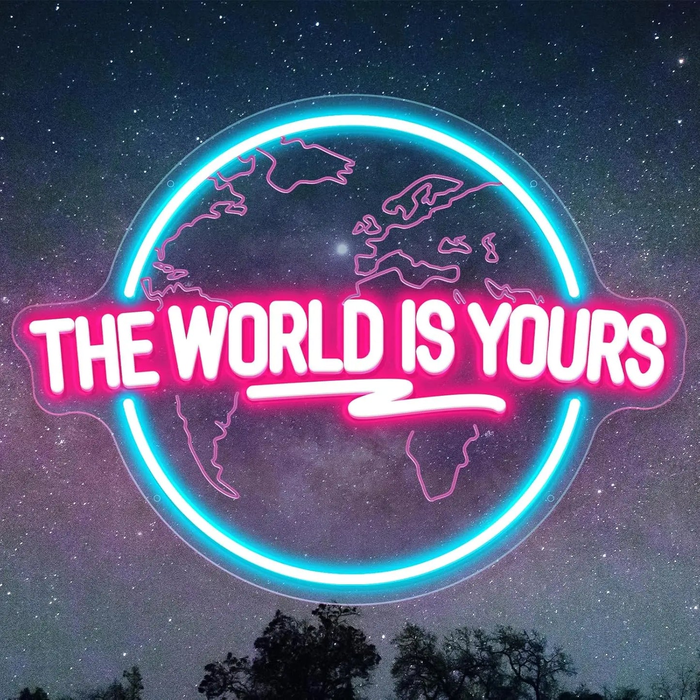 "The World Is Yours" Neon Sign – Light Up Your Space with Inspiration