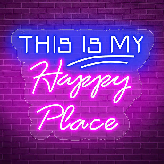 "This Is My Happy Place" Neon Light