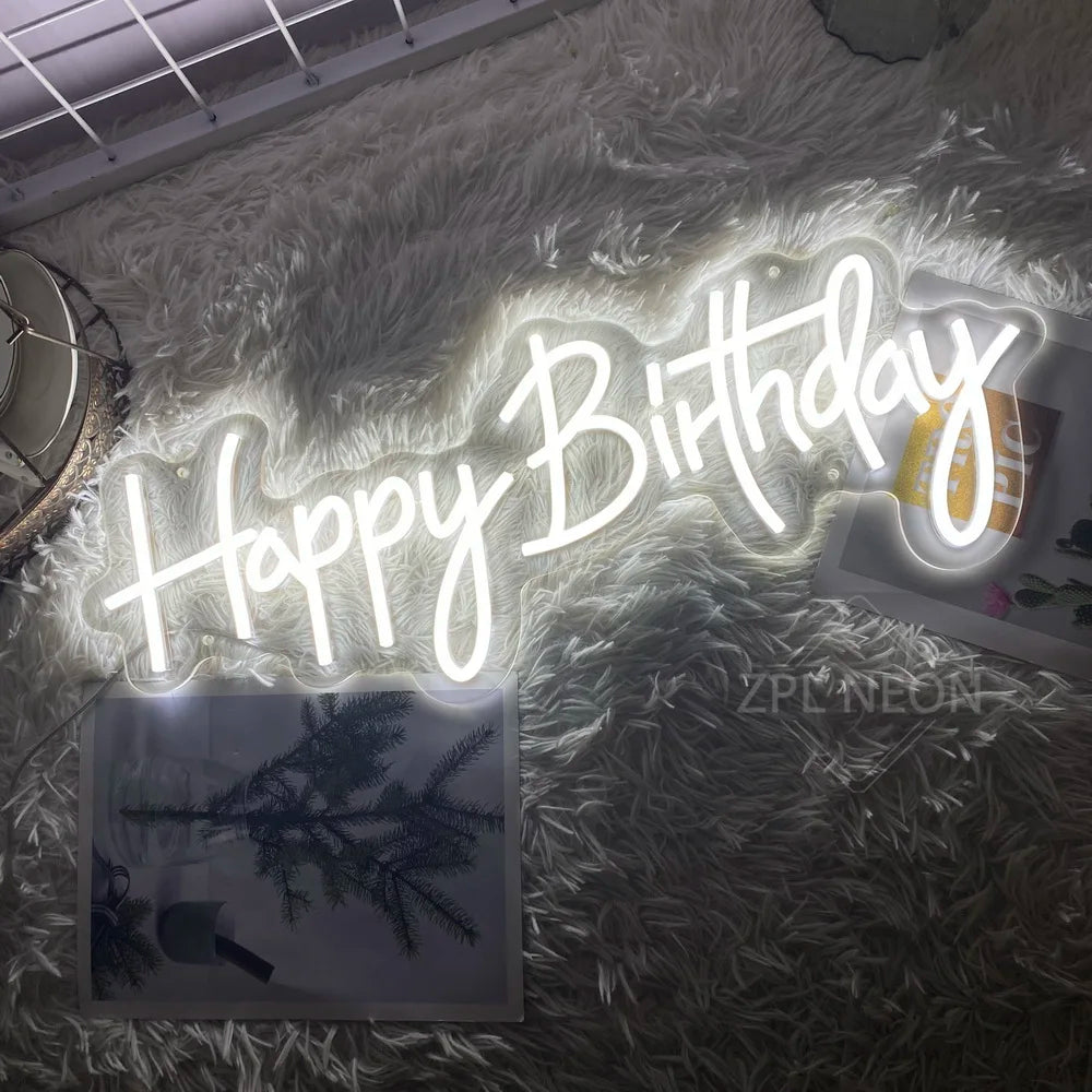 "Happy Birthday" Neon LED Sign