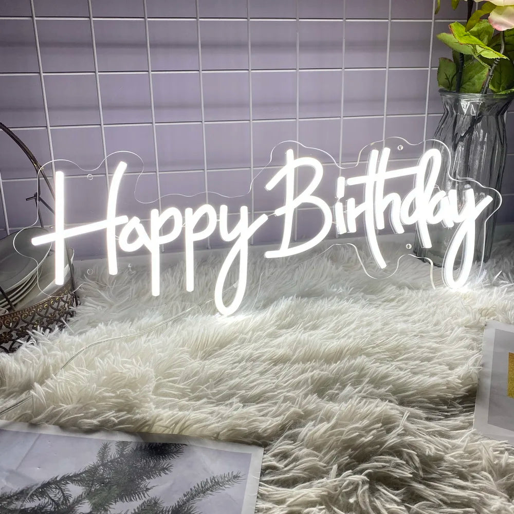 "Happy Birthday" Neon LED Sign