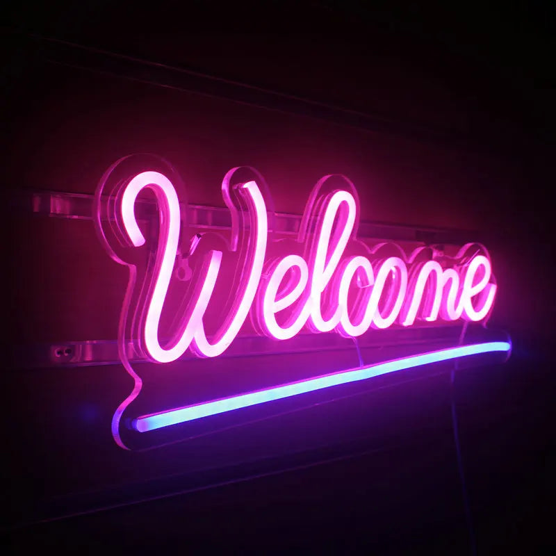 "Welcome" LED Neon Night Light