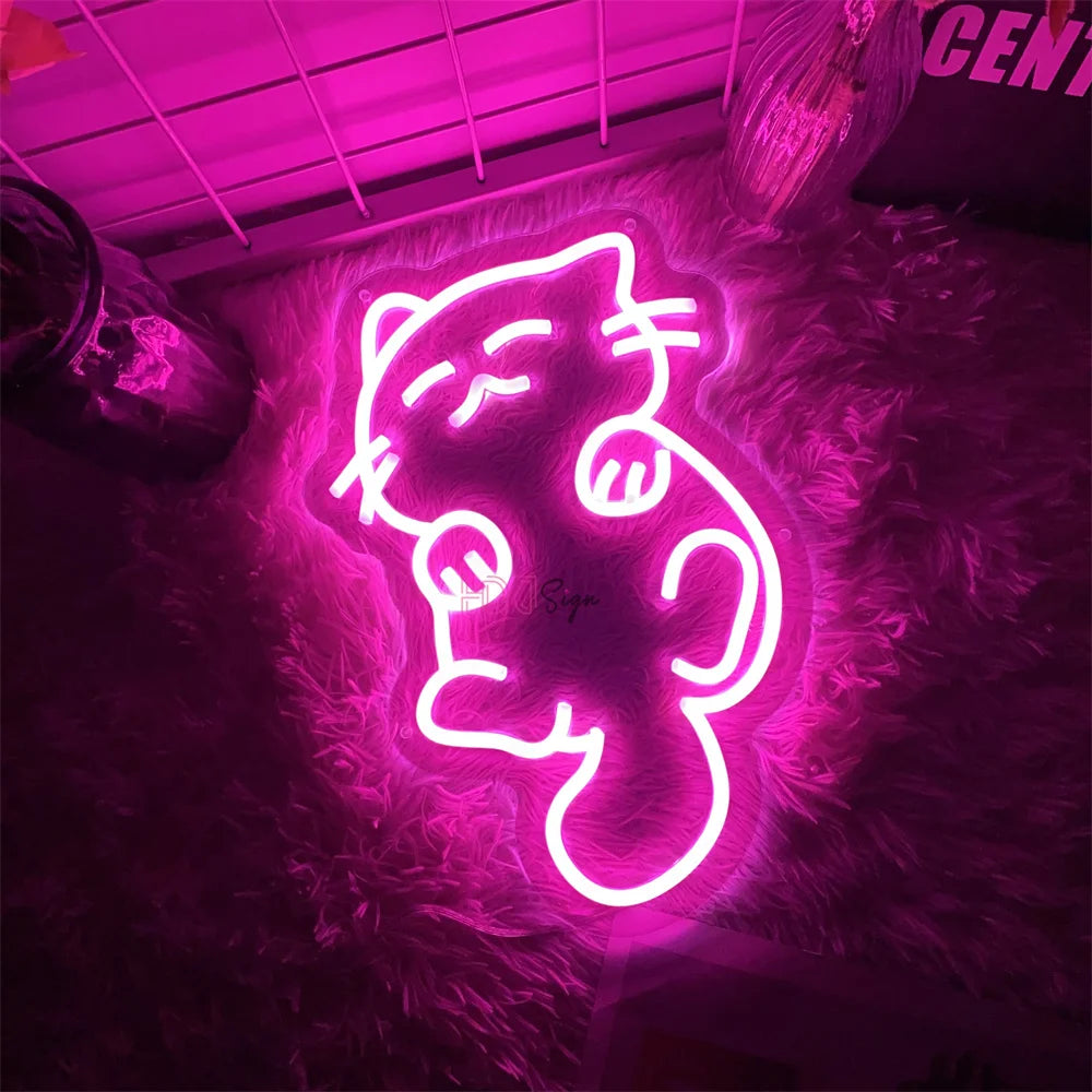 "Walking Cat" Neon Sign