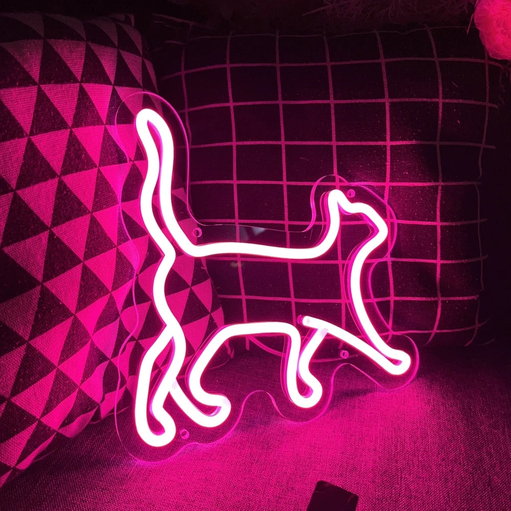 "Walking Cat" Neon Sign