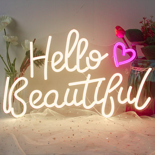 "Hello Beautiful" Neon Light