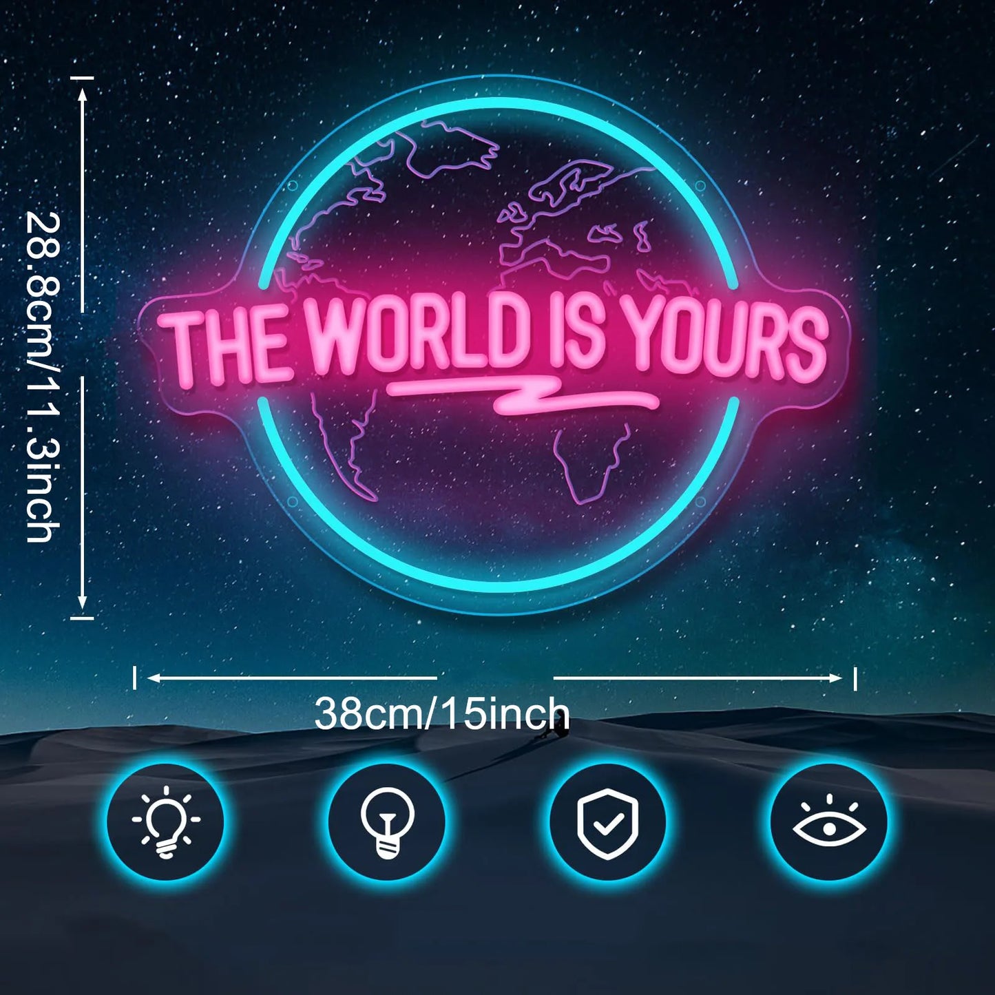 "The World Is Yours" Neon Sign – Light Up Your Space with Inspiration